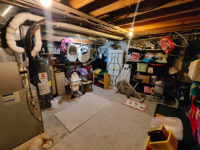 a view of a storage room with