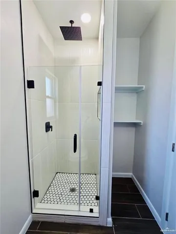 a bathroom with a shower
