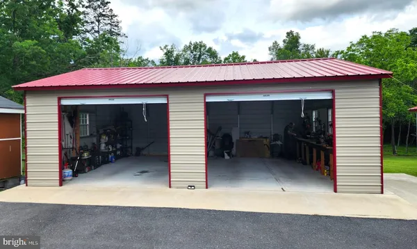 a view of a house with a garage