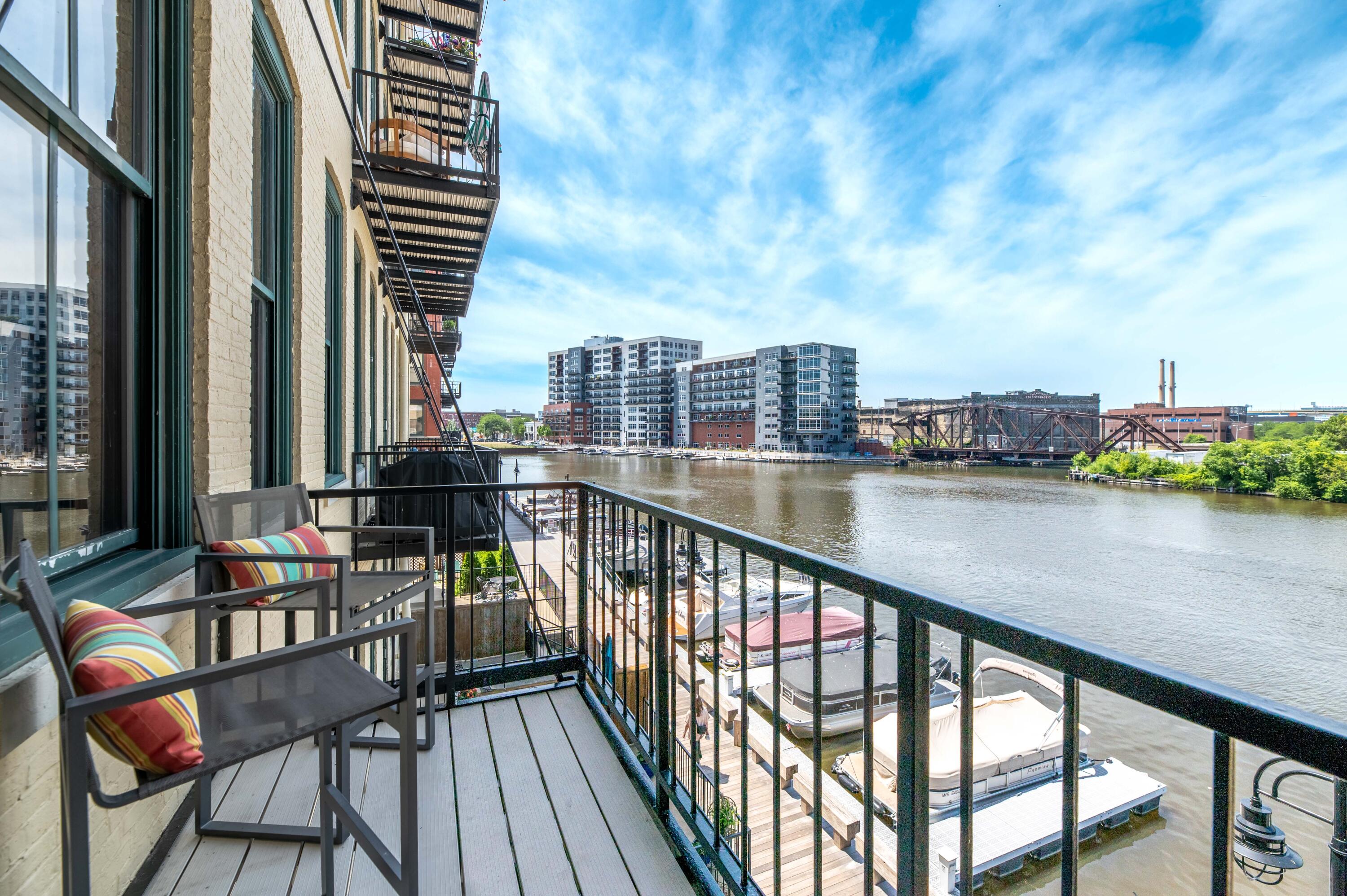 205 North Water Street, Unit 200 Milwaukee, WI 53202 - Photo 9 of 24 Private Balcony with River Views