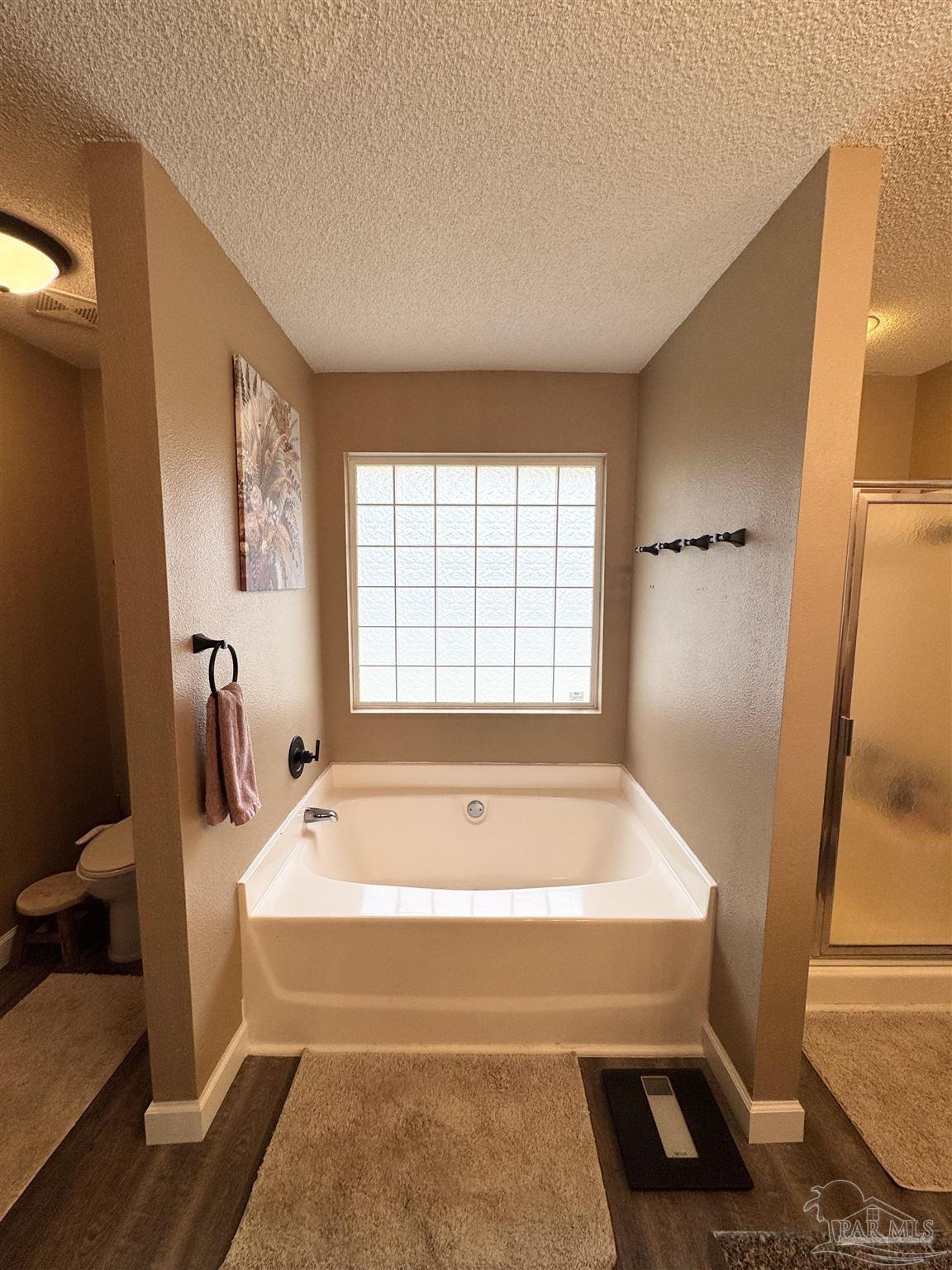9909 South Trace Road Milton, FL 32583 - Photo 22 of 41 a bathroom with a bathtub and a shower