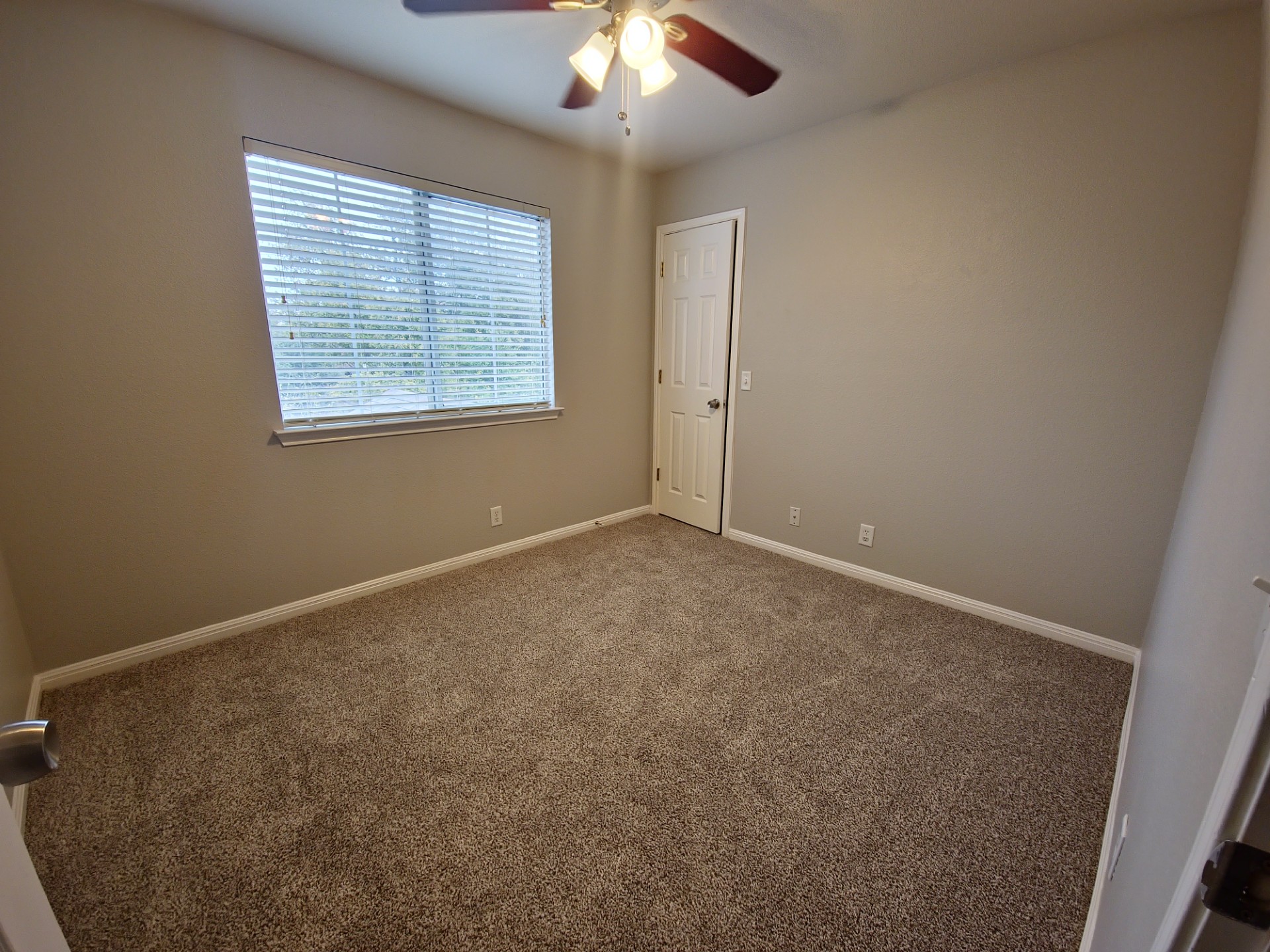 107 Orange Tree Lane Georgetown, TX 78626 - Photo 15 of 16 Comfortable carpeted bedroom with window light and convenient ceiling fan.