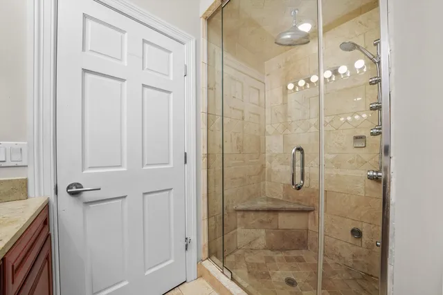 a bathroom with a shower