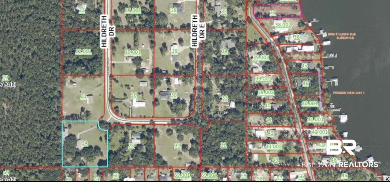 9565 Hildreth Drive Elberta, AL 36530 - Photo 11 of 15 Map / location featuring property boundaries highlighted