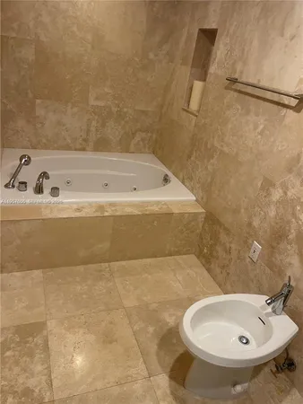 a bathroom with a tub