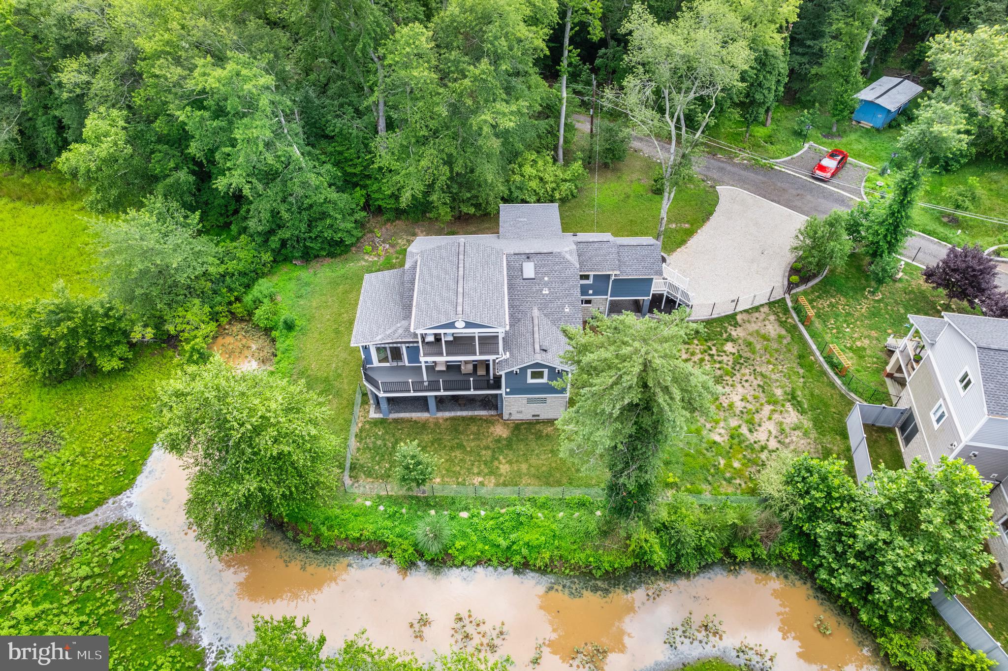 6 Kates Tract Mount Holly, NJ 08060 - Photo 33 of 36 an aerial view of a house with garden space and a bench