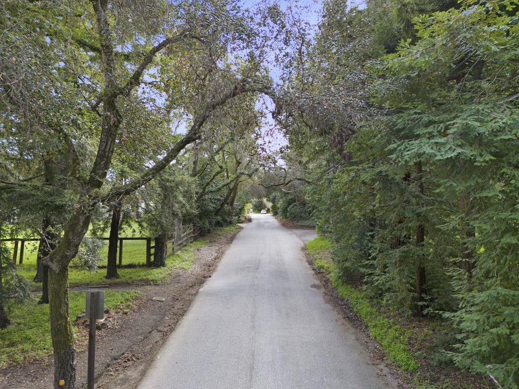 a view of a pathway with a yard
