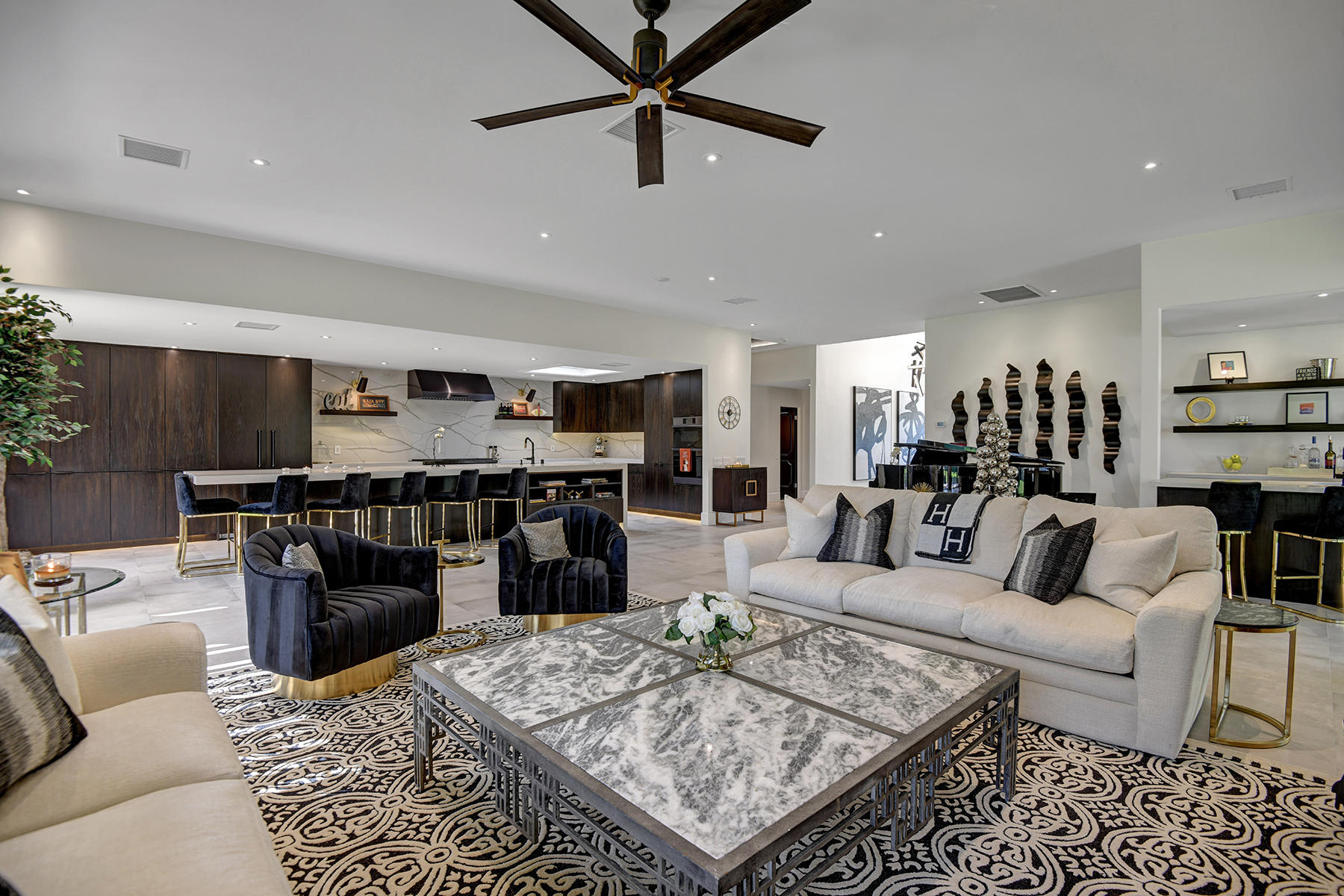 13 Rutgers Court Rancho Mirage, CA 92270 - Photo 6 of 42 a living room with furniture and kitchen view