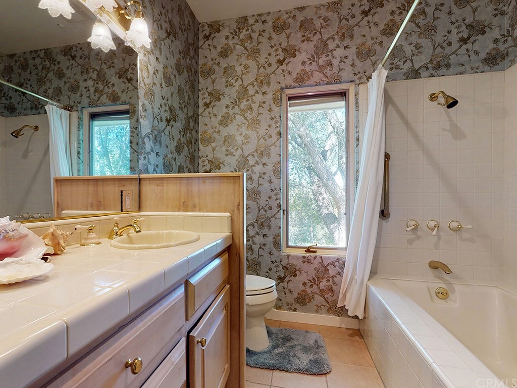 8800 Vineyard Drive Paso Robles, CA 93446 - Photo 34 of 74 a bathroom with a granite countertop sink a toilet a bathtub and shower