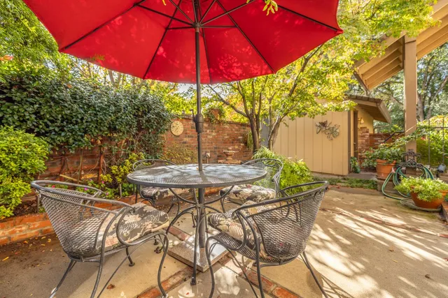 a view of a patio on the roof deck