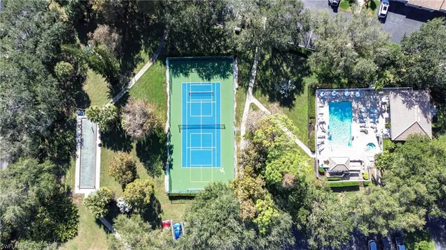 an aerial view of garden