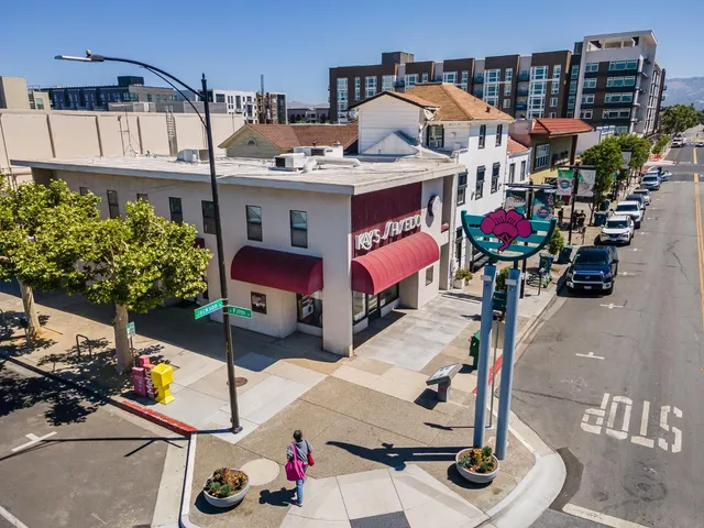 an aerial view of a city