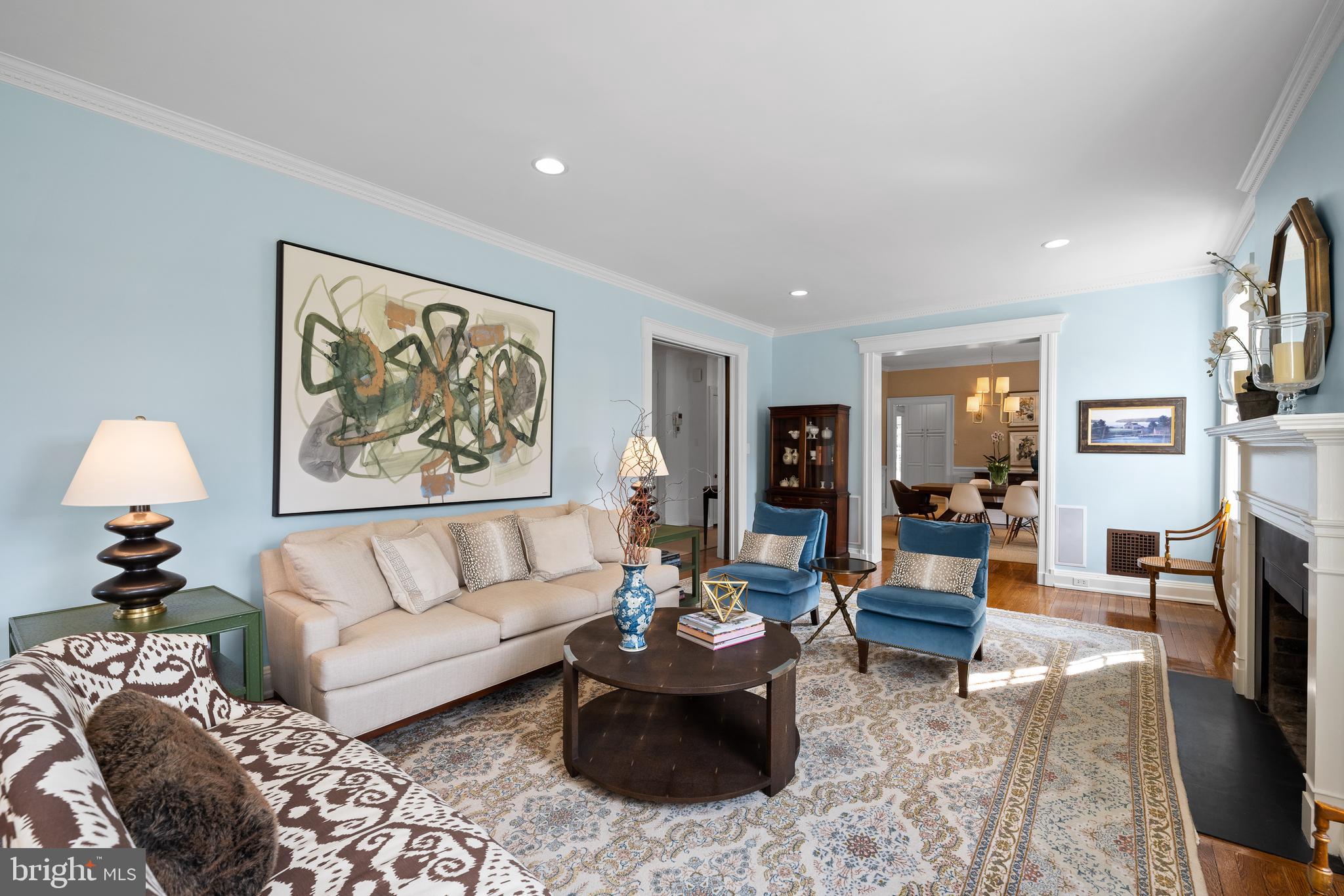 423 Old Eagle School Road Wayne, PA 19087 - Photo 8 of 35 Great Room with Fireplace