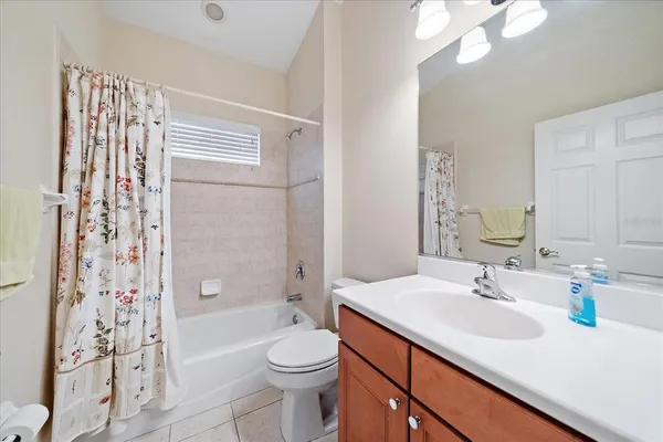 a bathroom with a sink a toilet a mirror a vanity and shower