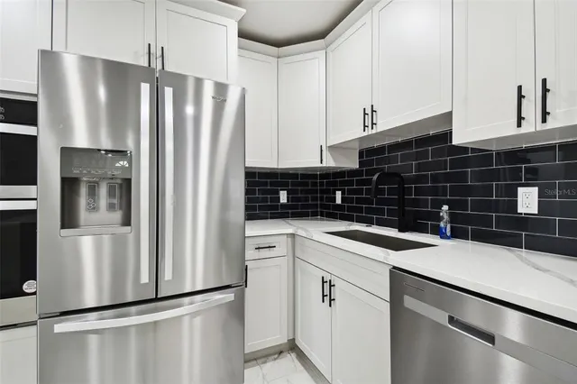 a view of a fireplace in a room