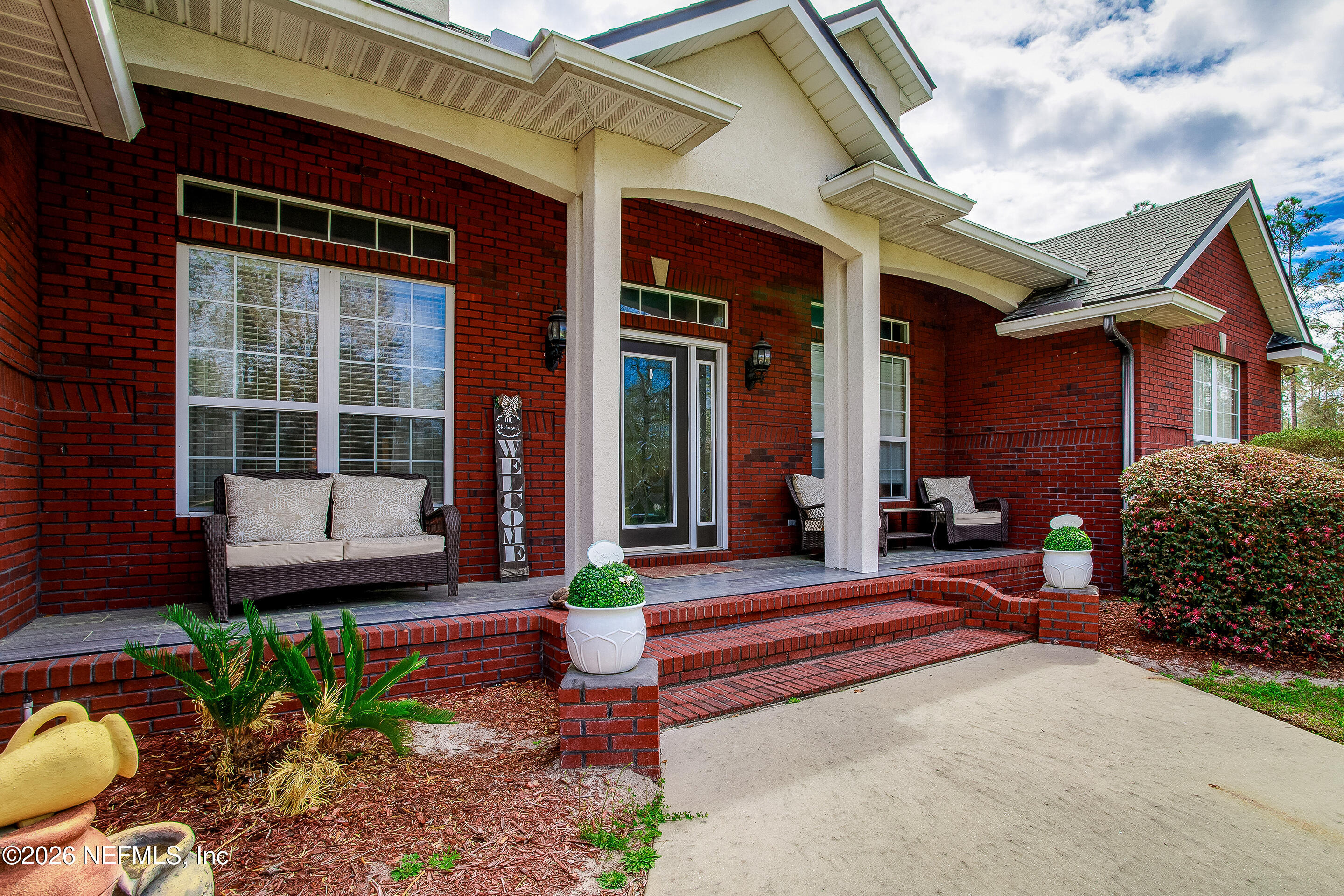 a front view of a house