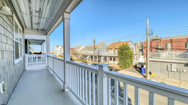 a view of a city from a balcony