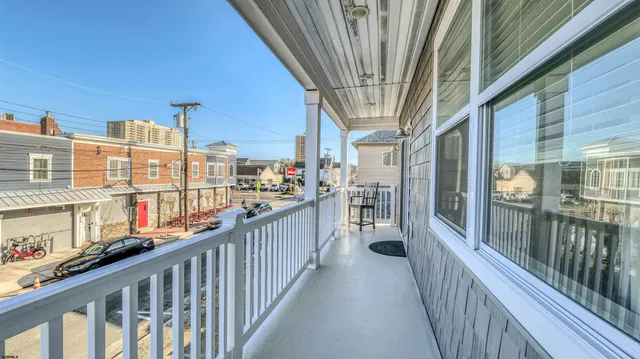 a view of city from a balcony