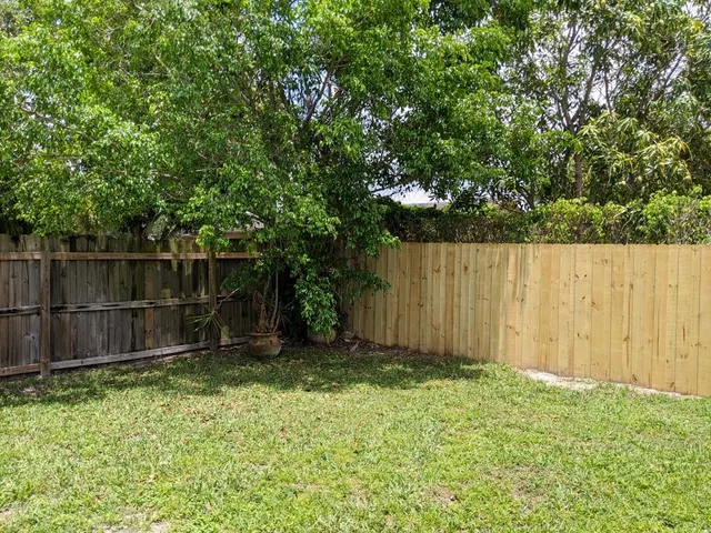 a view of backyard with tree