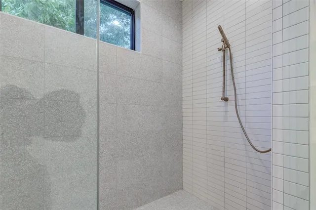 a bathroom with a shower