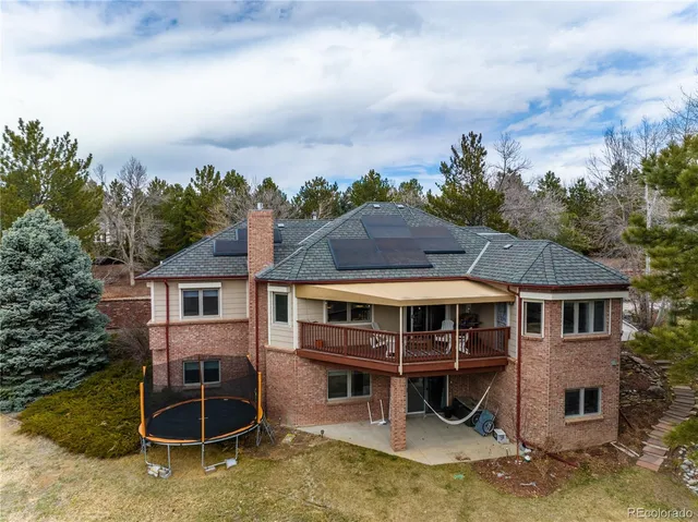 an aerial view of a house