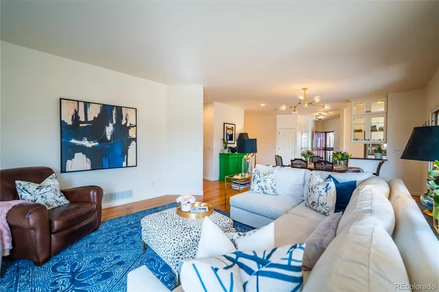 a living room with furniture and a couch