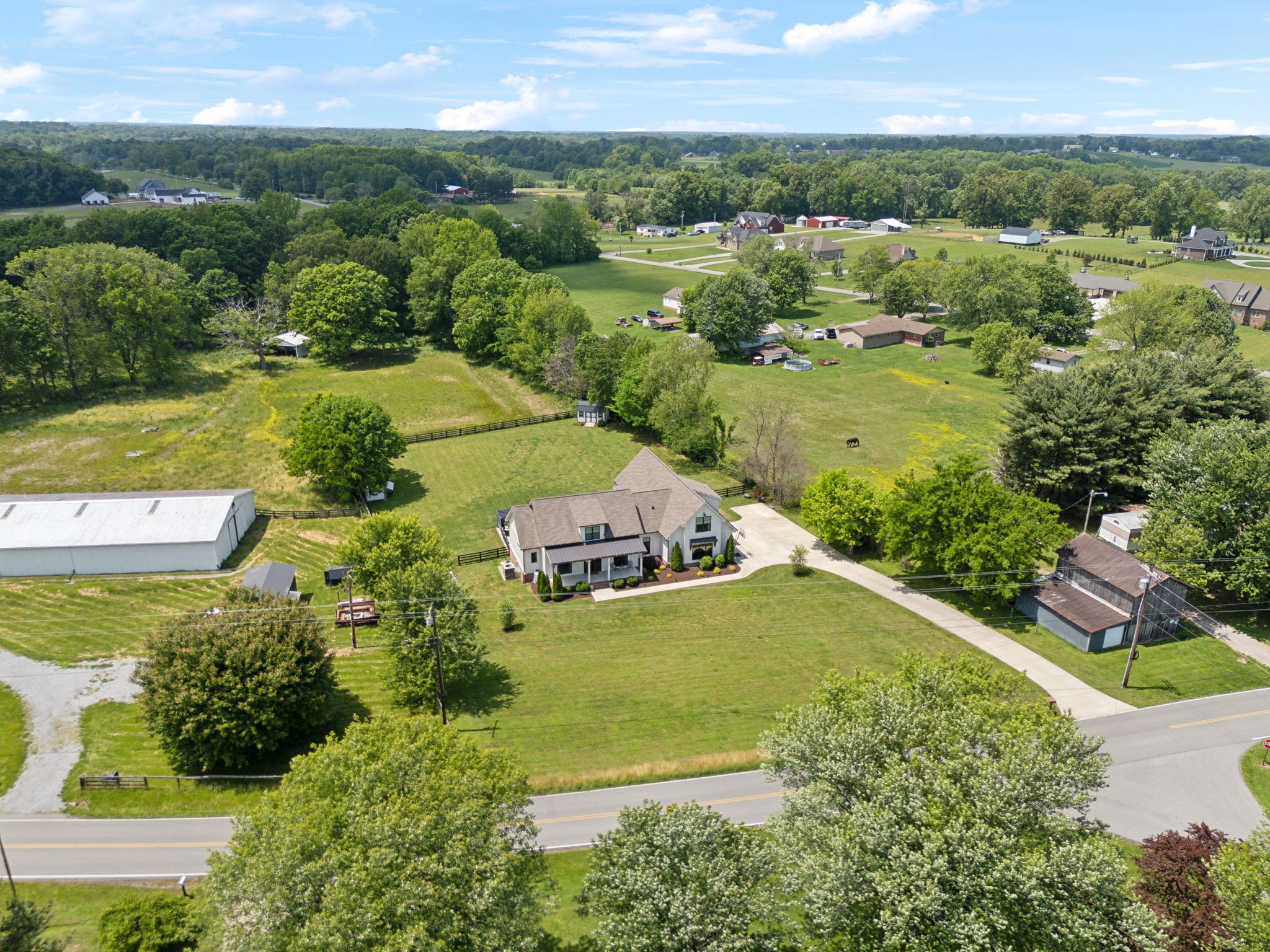 273 Halltown Road Cottontown, TN 37048 - Photo 63 of 65 an aerial view of a houses with a yard