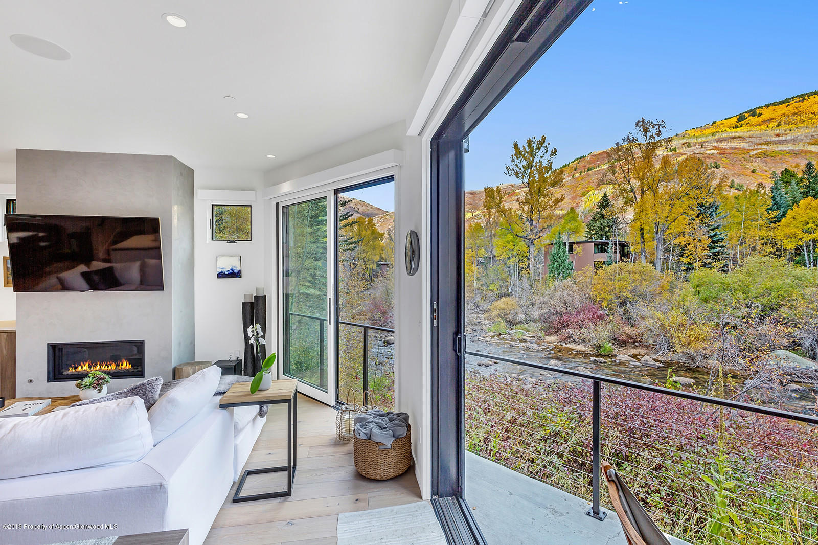 1098 Waters Avenue Aspen, CO 81611 - Photo 11 of 45 a living room with a couch and a fireplace
