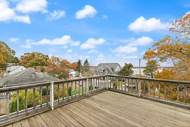 a view of a balcony with an outdoor space