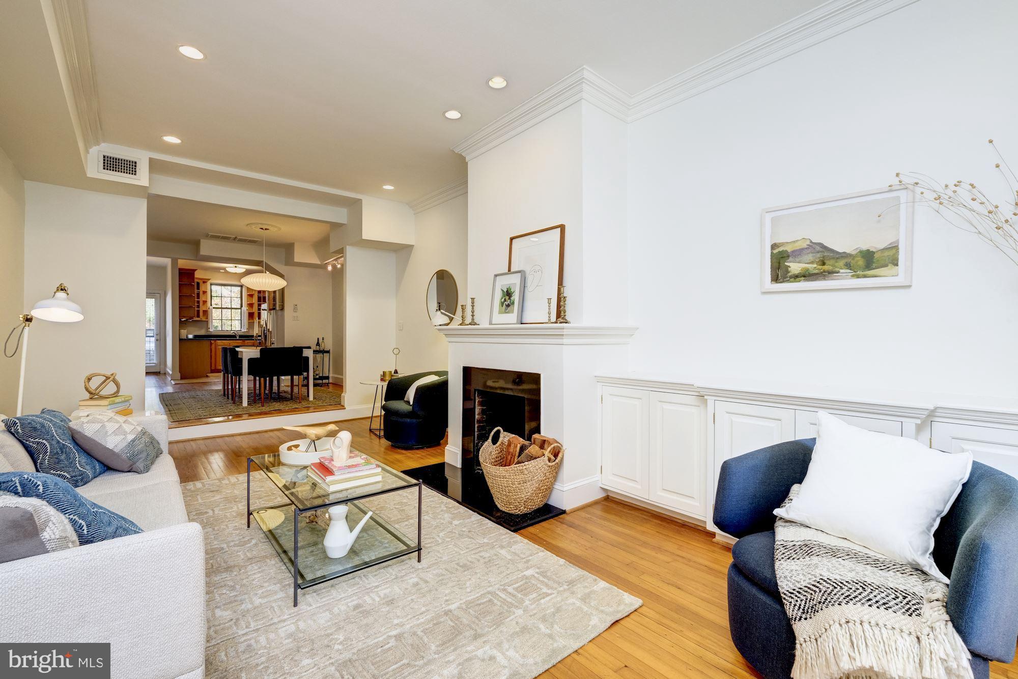 244 9th Street Southeast Washington, DC 20003 - Photo 11 of 28 Lovely living room with fireplace