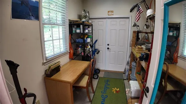 a view of a storage and utility room