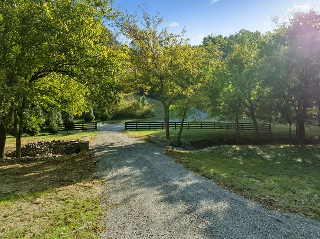 a view of park with wooden stairs