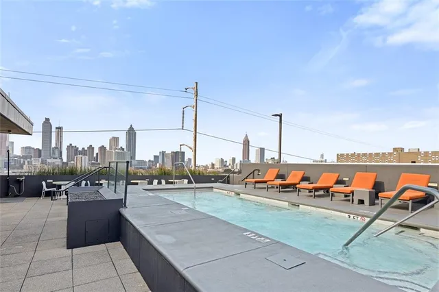 a outdoor space with lounge chair