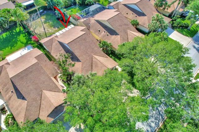 an aerial view of a house