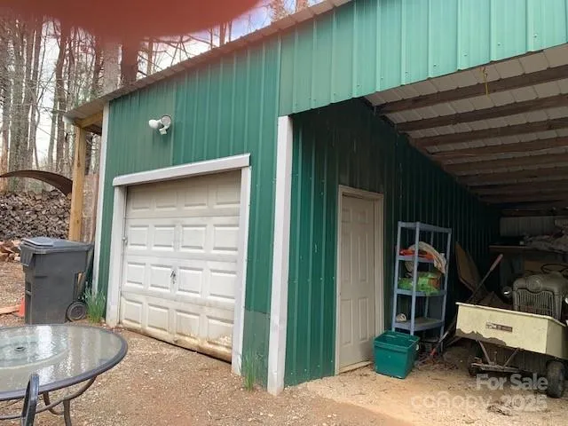 a backyard of a house with seating space