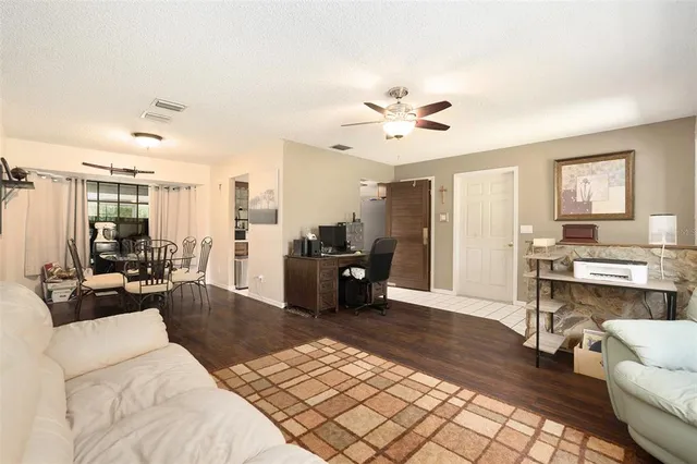 a living room with furniture