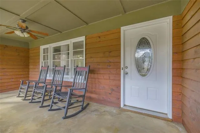 a front view of a house with entryway