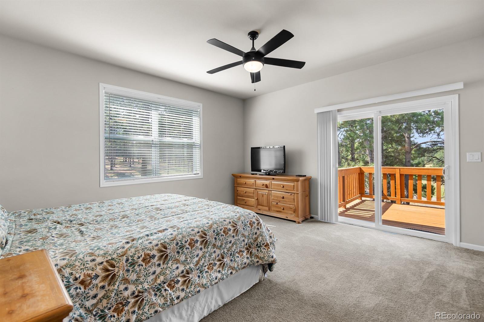 11374 Ridgewood Way Kiowa, CO 80117 - Photo 23 of 49 a bedroom with a bed and a tv