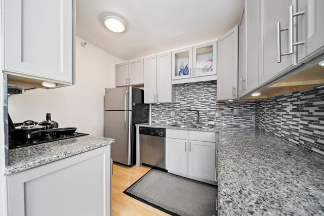 600 North Dearborn Street, Unit 1102 Chicago, IL 60654 - Photo 10 of 26 a kitchen with stainless steel appliances granite countertop a sink stove and refrigerator