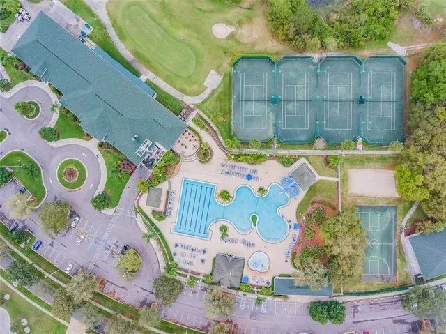 a view of a house with a swimming pool