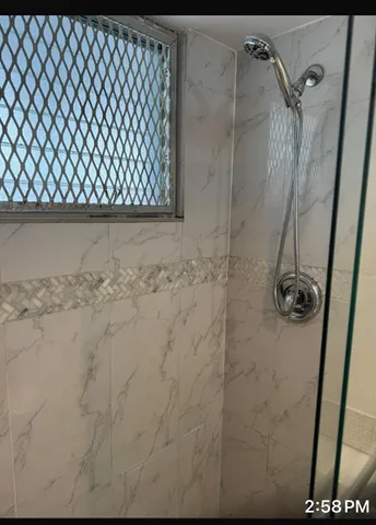 a bathroom with a shower