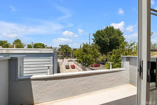 a view of a city from a balcony