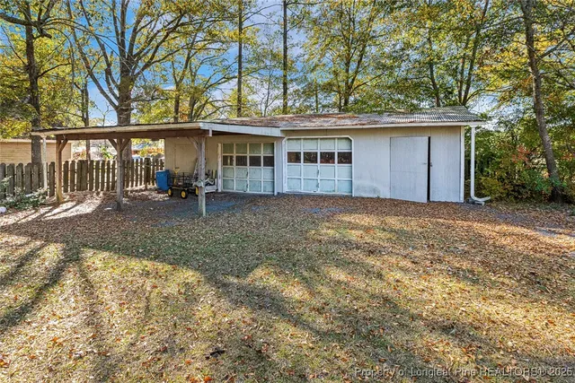 a view of backyard of house