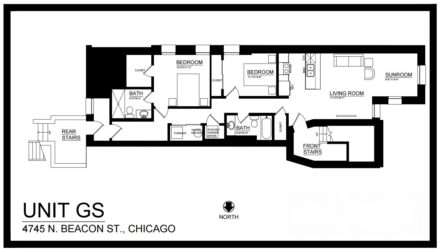 4745 North Beacon Street, Unit GS Chicago, IL 60640 - Photo 43 of 43 a picture of a floor plan