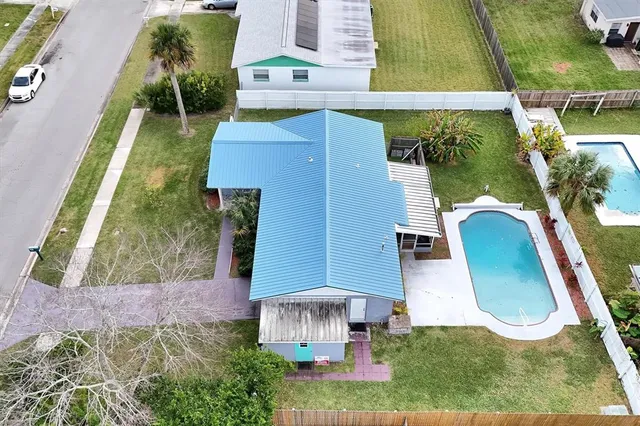an aerial view of a house