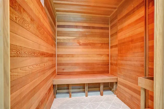 a balcony with view of trees