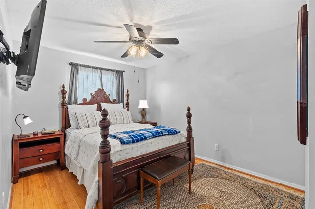 a aerial view of a house with a yard