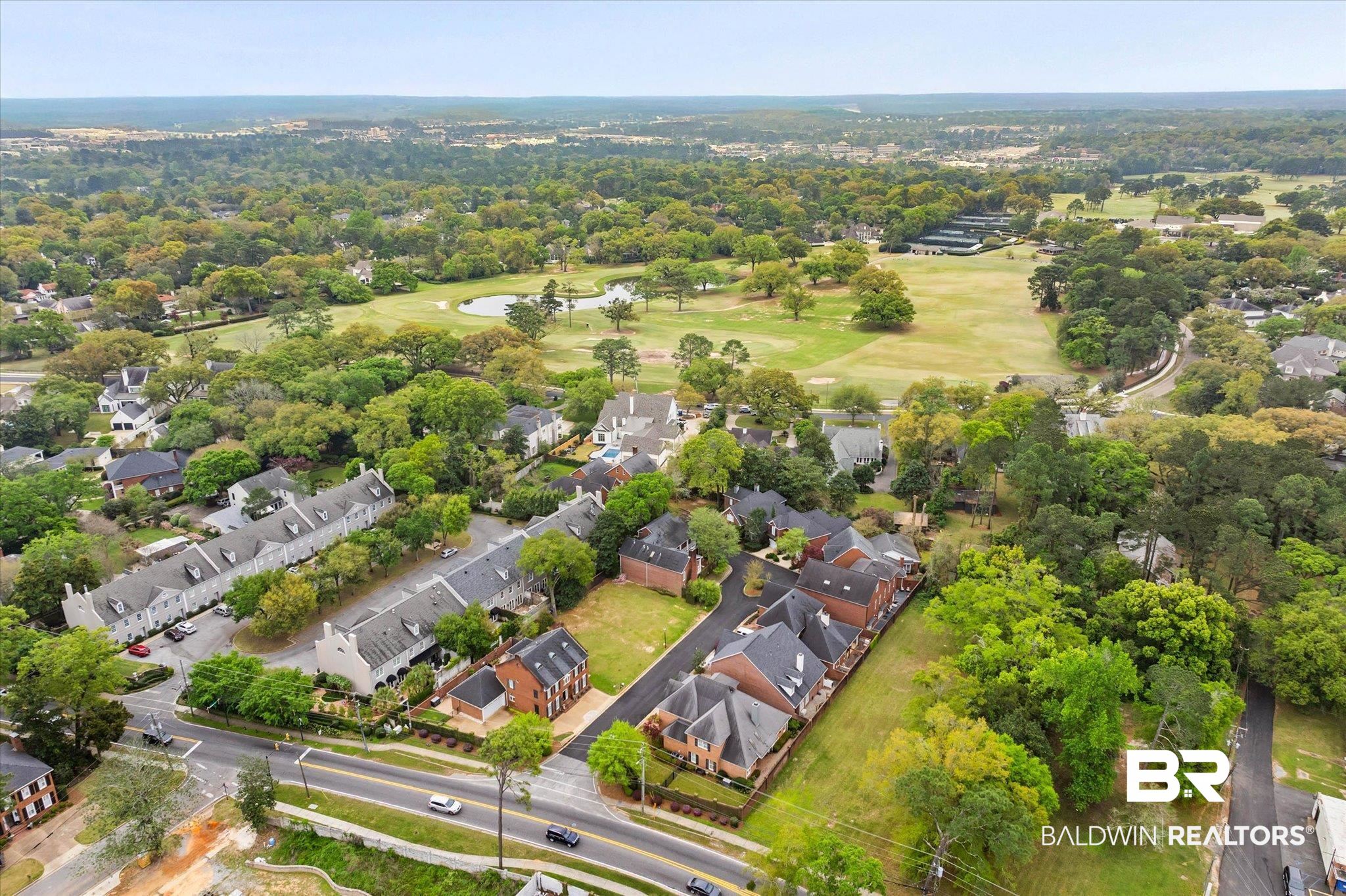 0 Fielding Place Mobile, AL 36608 - Photo 6 of 18 Aerial perspective of suburban area featuring a local golf course