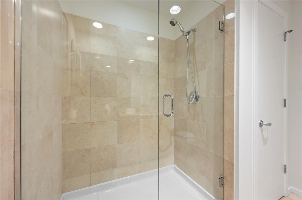 240 East Illinois Street, Unit 2204 Chicago, IL 60611 - Photo 30 of 50 a bathroom with a shower and a glass door