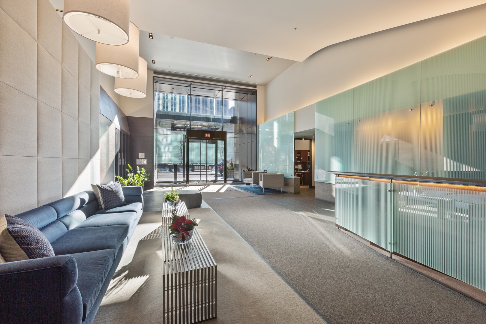 240 East Illinois Street, Unit 2204 Chicago, IL 60611 - Photo 43 of 50 a living room with furniture and a large window